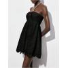 imageMakeMeChic Womens Summer Strapless Tube Top Dress Eyelet Embroidery Cut Out Sleeveless Mini DressesBlack