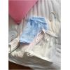 imageMakeMeChic Womens 2 Pack Linen Shorts Summer Beach Pajama Boxer ShortsBow Blue White