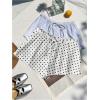 imageMakeMeChic Womens 2 Pack Linen Shorts Summer Beach Pajama Boxer ShortsPolka Dots White