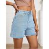 imageMakeMeChic Womens Jorts Baggy High Waisted Jean Shorts Casual Raw Hem Straight Leg Summer Denim ShortsBlue C