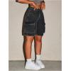 imageMakeMeChic Womens Jorts Low Waist Denim Cargo Shorts Flap Pocket Baggy Y2K Bermuda Jean ShortsBlack
