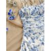 imageMakeMeChic Womens Plus Size Floral Sun Dress Cami Dress Ruched Backless Ruffle Boho Mini DressesMulticolor