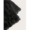 imageMakeMeChic Womens Plus Size Ruffle Shorts Floral Layered Lace Lolita Elastic Waist Pumpkin ShortBlack