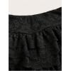 imageMakeMeChic Womens Plus Size Ruffle Shorts Floral Layered Lace Lolita Elastic Waist Pumpkin ShortBlack