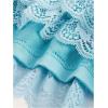 imageMakeMeChic Womens Plus Size Ruffle Shorts Floral Layered Lace Lolita Elastic Waist Pumpkin ShortBlue