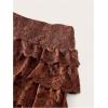 imageMakeMeChic Womens Plus Size Ruffle Shorts Floral Layered Lace Lolita Elastic Waist Pumpkin ShortBrown