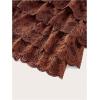 imageMakeMeChic Womens Plus Size Ruffle Shorts Floral Layered Lace Lolita Elastic Waist Pumpkin ShortBrown