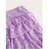 imageMakeMeChic Womens Plus Size Ruffle Shorts Floral Layered Lace Lolita Elastic Waist Pumpkin ShortPurple