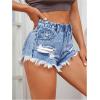 imageMakeMeChic Womens Ripped Denim Shorts Raw Trim Straight Leg Jean Shorts with PocketLight Wash a