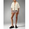 imageMakeMeChic Womens Striped Shorts Crochet Knit Pajama Micro Mini Boxer Lounge Shorts Summer BottomsLilac Purple