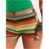 imageMakeMeChic Womens Striped Shorts Crochet Knit Pajama Micro Mini Boxer Lounge Shorts Summer BottomsMulticolor E