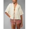 imageMakeMeChic Womens Striped Shorts Crochet Knit Pajama Micro Mini Boxer Lounge Shorts Summer BottomsPink B