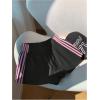 imageMakeMeChic Womens Striped Wide Leg Workout Shorts Casual Lounge Running ShortsBlack and Pink