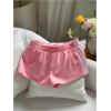 imageMakeMeChic Womens Striped Wide Leg Workout Shorts Casual Lounge Running ShortsPink B