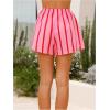 imageMakeMeChic Womens Striped Wide Leg Workout Shorts Casual Lounge Running ShortsRed Striped