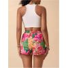 imageMakeMeChic Womens Tropical Print Shorts Drawstring Waist Wide Leg Summer Casual ShortsMulticolor
