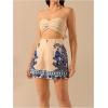 imageMakeMeChic Womens Tropical Print Wide Leg Shorts Button Front Zip Fly Boho ShortsMulticolor