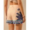 imageMakeMeChic Womens Tropical Print Wide Leg Shorts Button Front Zip Fly Boho ShortsMulticolor