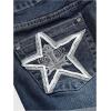 imageMakeMeChic Womens Y2K Summer Star Print Drop Low Rise Denim Shorts JeansBlue