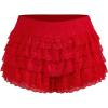 imageMakeMeChic Womens Plus Size Ruffle Shorts Floral Layered Lace Lolita Elastic Waist Pumpkin ShortRed