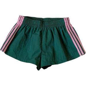 imageMakeMeChic Womens Striped Wide Leg Workout Shorts Casual Lounge Running ShortsGreen
