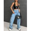 imageMakeMeChic Womens Faux PU Leather Camisole Tie Backless Sleeveless V Neck Halter Crop TopBlack