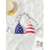 imageMakeMeChic Womens Flag Bikini Tops Striped Star Print Halter Tie Back Triangle Swimsuit TopMulticolor