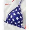 imageMakeMeChic Womens Flag Bikini Tops Striped Star Print Halter Tie Back Triangle Swimsuit TopMulticolor