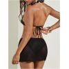 imageMakeMeChic Womens Floral Bikini Top Halter Triangle Tie Backless Bathing Suit TopsGreen and Black