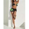 imageMakeMeChic Womens Floral Bikini Top Halter Triangle Tie Backless Bathing Suit TopsGreen and Black