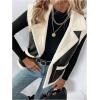 imageMakeMeChic Womens PU Leather Fuzzy Vest Open Front Sleeveless Pocket Warm JacketBlack