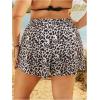 imageMakeMeChic Womens Plus Size Swim Shorts Ruffle High Waist Swimsuit Shorts Tankini BottomMulticolor