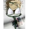 imageMakeMeChic Womens Solid Halter Triangle Bikini Top Tie Back Push Up Backless Solid Swimsuit Top BeachwearArmy Green