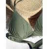 imageMakeMeChic Womens Solid Halter Triangle Bikini Top Tie Back Push Up Backless Solid Swimsuit Top BeachwearArmy Green
