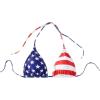 imageMakeMeChic Womens Flag Bikini Tops Striped Star Print Halter Tie Back Triangle Swimsuit TopMulticolor