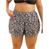 imageMakeMeChic Womens Plus Size Swim Shorts Ruffle High Waist Swimsuit Shorts Tankini BottomMulticolor
