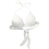 imageMakeMeChic Womens Solid Halter Triangle Bikini Top Tie Back Push Up Backless Solid Swimsuit Top BeachwearWhite