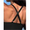 imageMakeMeChic Womens 2 Piece Tankini Swimsuits Halter Ruched Wrap Criss Cross Swim Dress with BottomBlack