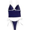 imageMakeMeChic Womens Tankini Bathing Suits Bow Tie Side Tummy Control Swimsuit Beach Vacation EssentialsBlue