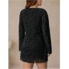 imageMakeMeChic Womens Plus Size Dress Leopard Print Long Sleeve Boat Neck Short DressesMulticolor