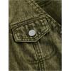 imageMakeMeChic Womens Jean Vest Top Button Down Denim Vest Crop Sleeveless V Neck JacketArmy Green