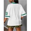 imageMakeMeChic Womens Jersey Shirts Number Graphic Oversized Y2K Tee TopsMulti Green White