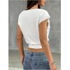 imageMakeMeChic Womens Off The Shoulder Crop Tops Short Sleeve Going Out T ShirtWhite