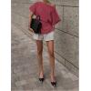 imageMakeMeChic Womens Summer Asymmetrical Tops Dolman Sleeve Blouse One Shoulder Split Hem Dressy ShirtHot Pink