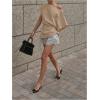 imageMakeMeChic Womens Summer Asymmetrical Tops Dolman Sleeve Blouse One Shoulder Split Hem Dressy ShirtKhaki