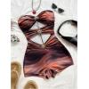 imageMakeMeChic Womens Summer Short Rompers Cut Out Bandeau Strapless One Piece JumpsuitsBrown