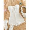 imageMakeMeChic Womens Summer Short Rompers Cut Out Bandeau Strapless One Piece JumpsuitsKnot White