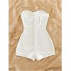 imageMakeMeChic Womens Summer Short Rompers Cut Out Bandeau Strapless One Piece JumpsuitsKnot White
