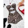 imageMakeMeChic Womens Summer Short Rompers Cut Out Bandeau Strapless One Piece JumpsuitsLeopard