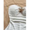 imageMakeMeChic Womens Summer Short Rompers Cut Out Bandeau Strapless One Piece JumpsuitsPlain White